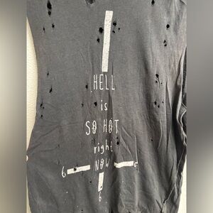 UNIF “Hell Is So Hot Right Now” Distressed Muscle Tank Size Small